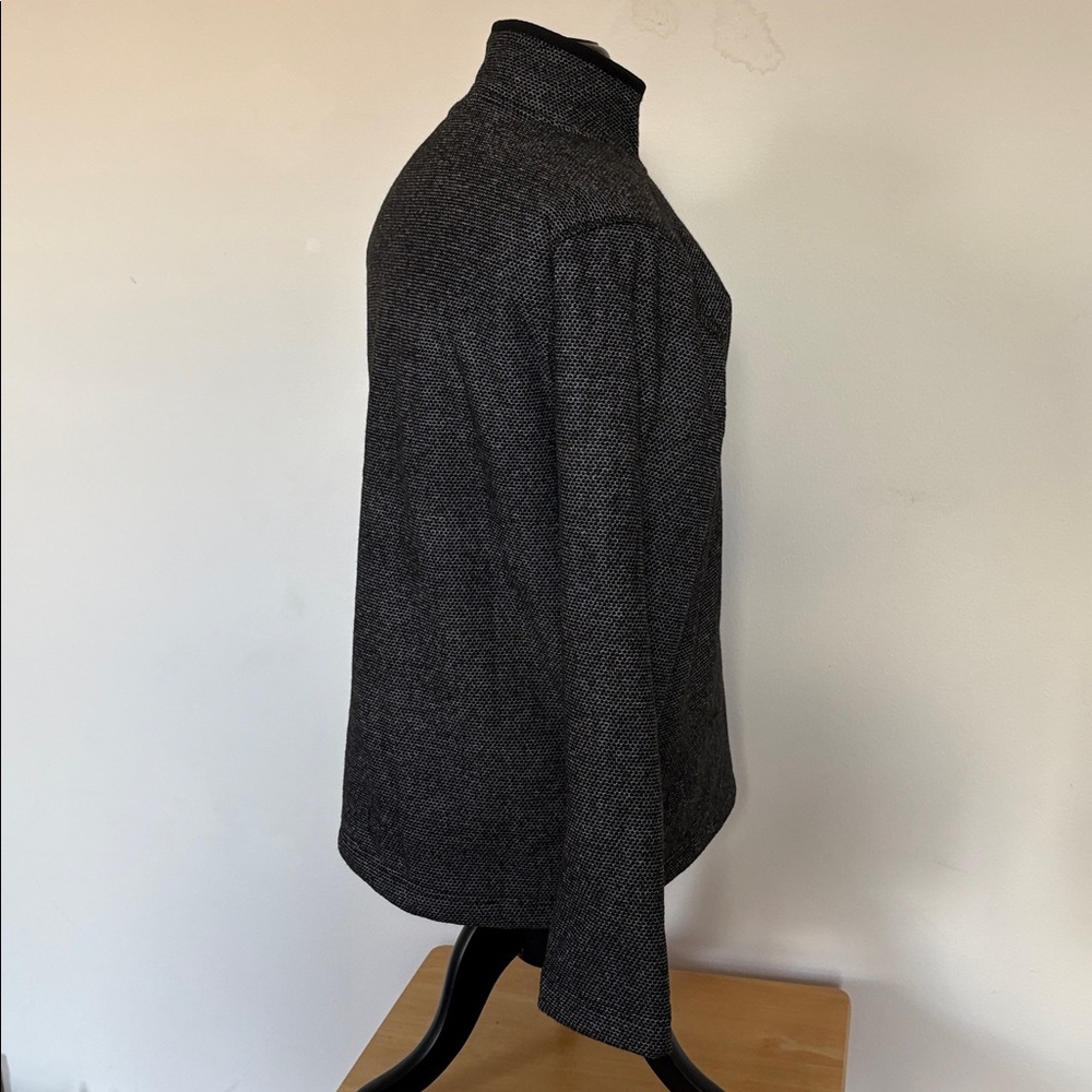 Orvis Faux Fur Lined Black Quarter-Zip Pullover Size Medium - Picture 4 of 12